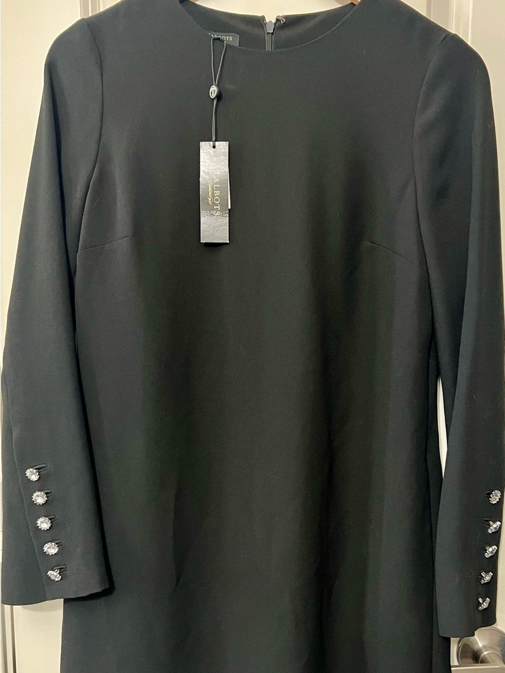 Talbots Black Long Sleeve Shift Dress size 6p New with Tags